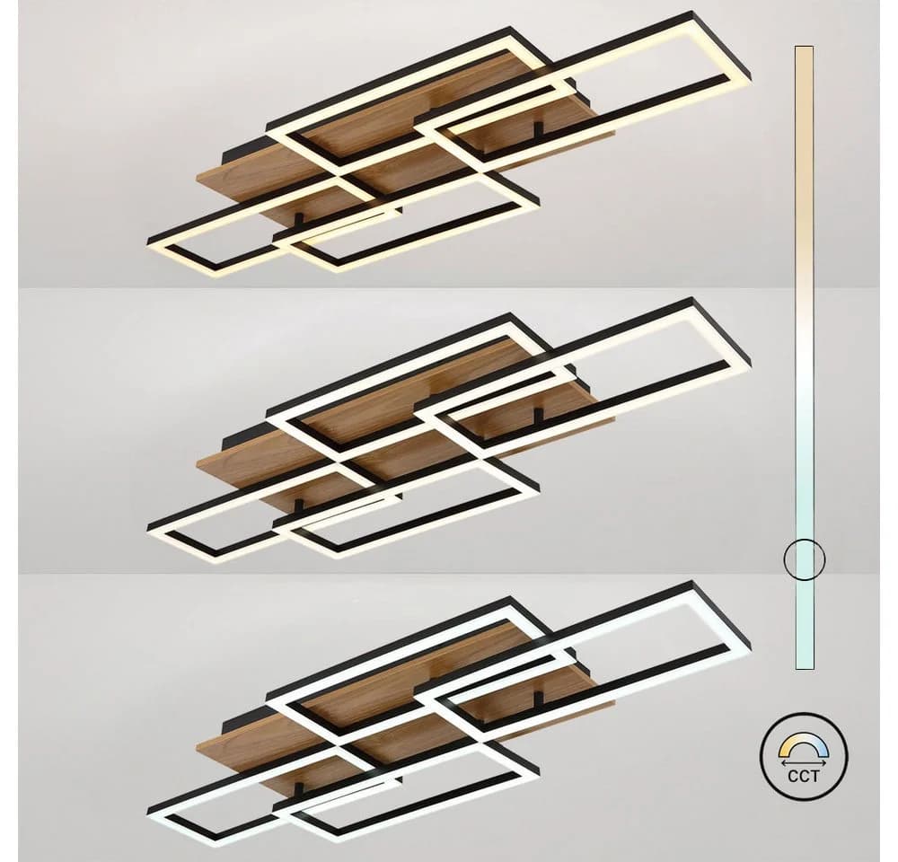 GLOBO LIGHTING LED Deckenleuchte Holzoptik Fernbedienung CCT Dimmbar - Bild 5