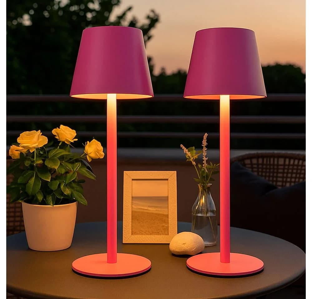 GLOBO LIGHTING LED Außen-Tischleuchte Pink Dimmbar - Bild 4