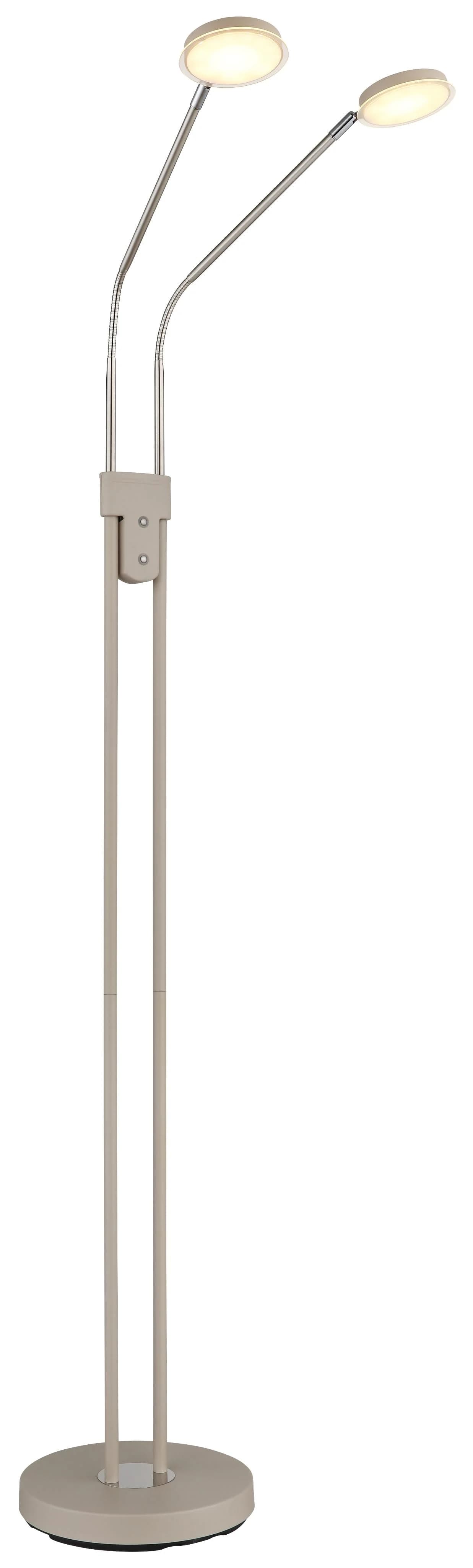 GLOBO LIGHTING Stehlampe SILVIO sandfarben matt mit Touchdimmer