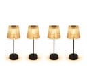 GLOBO LIGHTING Solarleuchte Kristalloptik Schwarz Warmweiß 4er Set Bild 1