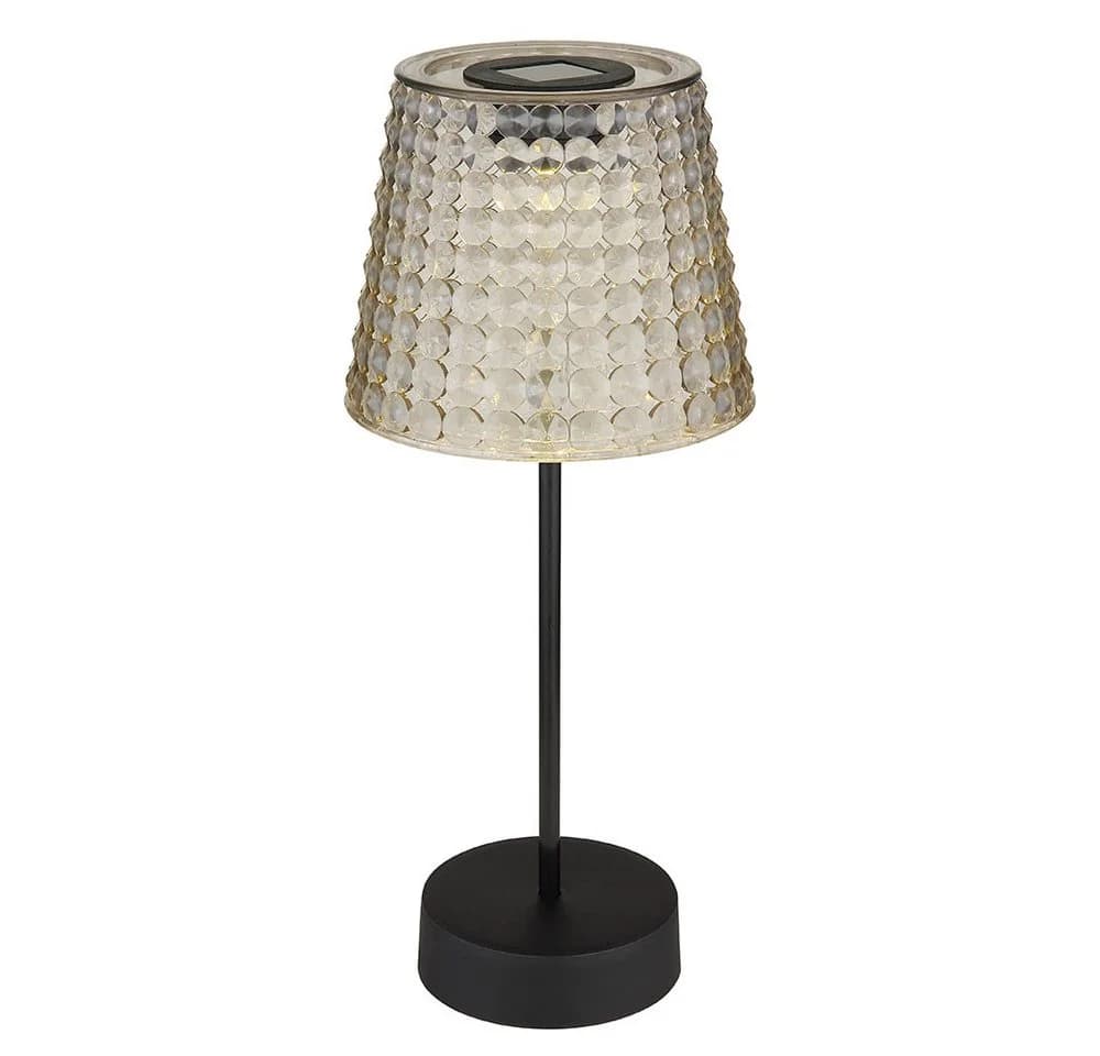 GLOBO LIGHTING Solarleuchte Kristalloptik Schwarz Warmweiß 4er Set - Bild 5