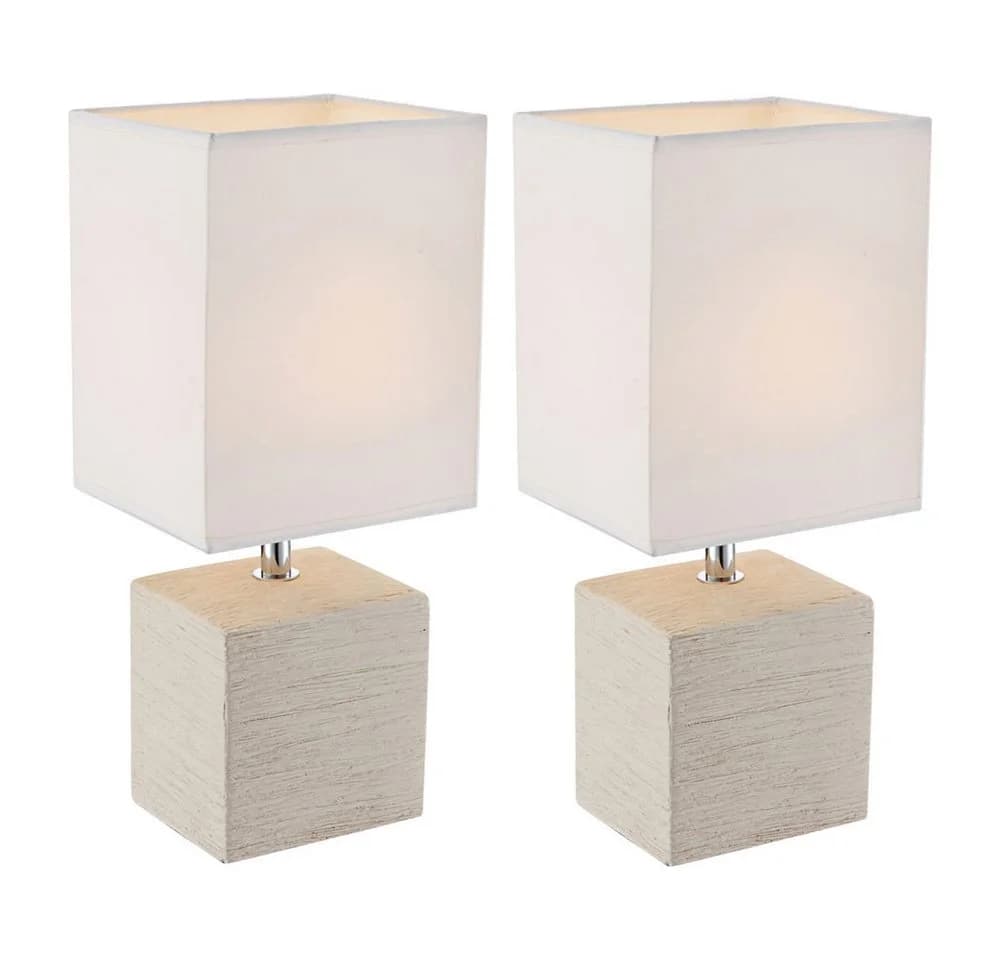 GLOBO LIGHTING LED Tischleuchte 2er Set Weiß Keramik