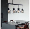 GLOBO LIGHTING LED-Hängeleuchte Industrial Schwarz mit 4x E27 Fassung Bild 4