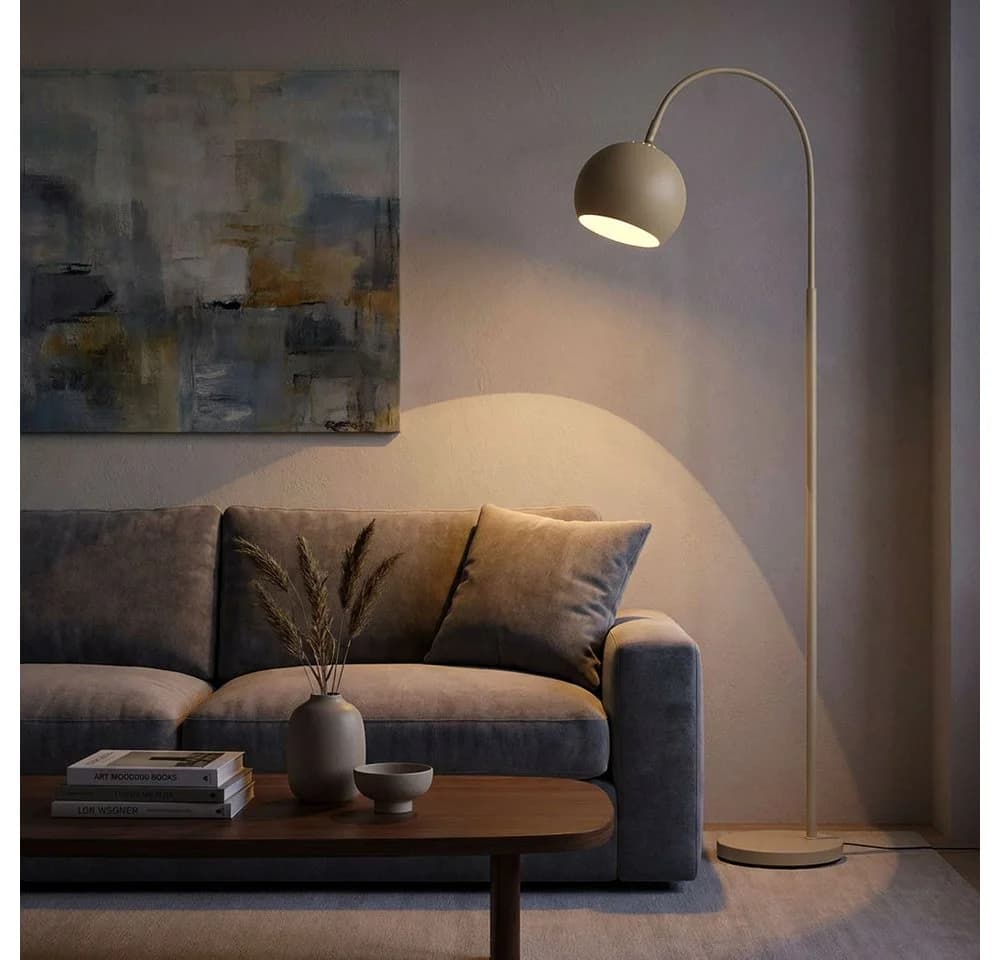 GLOBO LIGHTING Stehlampe Bogenlampe Sandfarben E27 - Bild 3