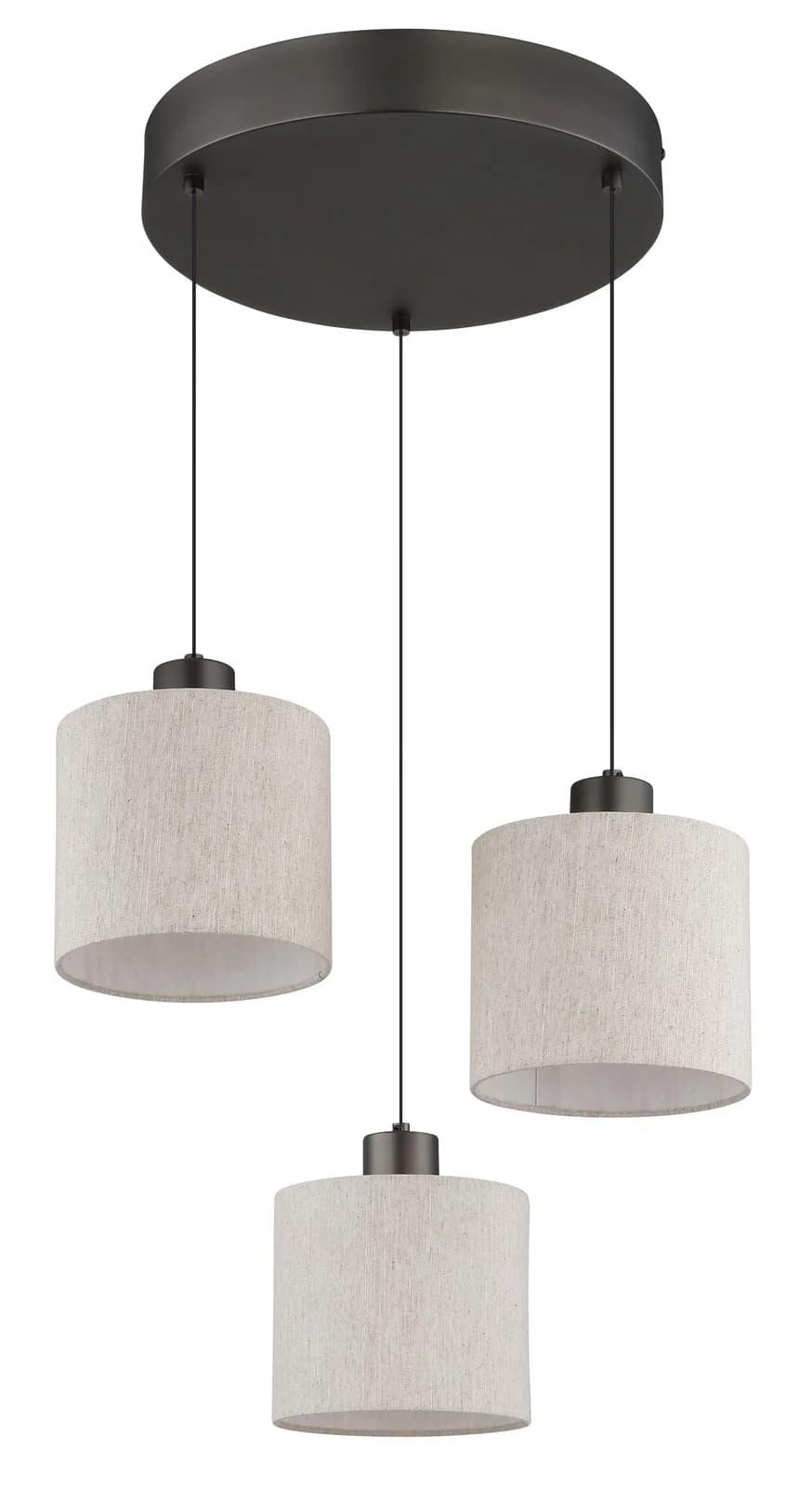 LED-Hängelampe Thea, Ø 49 cm, 3-flg., creme/schwarz matt