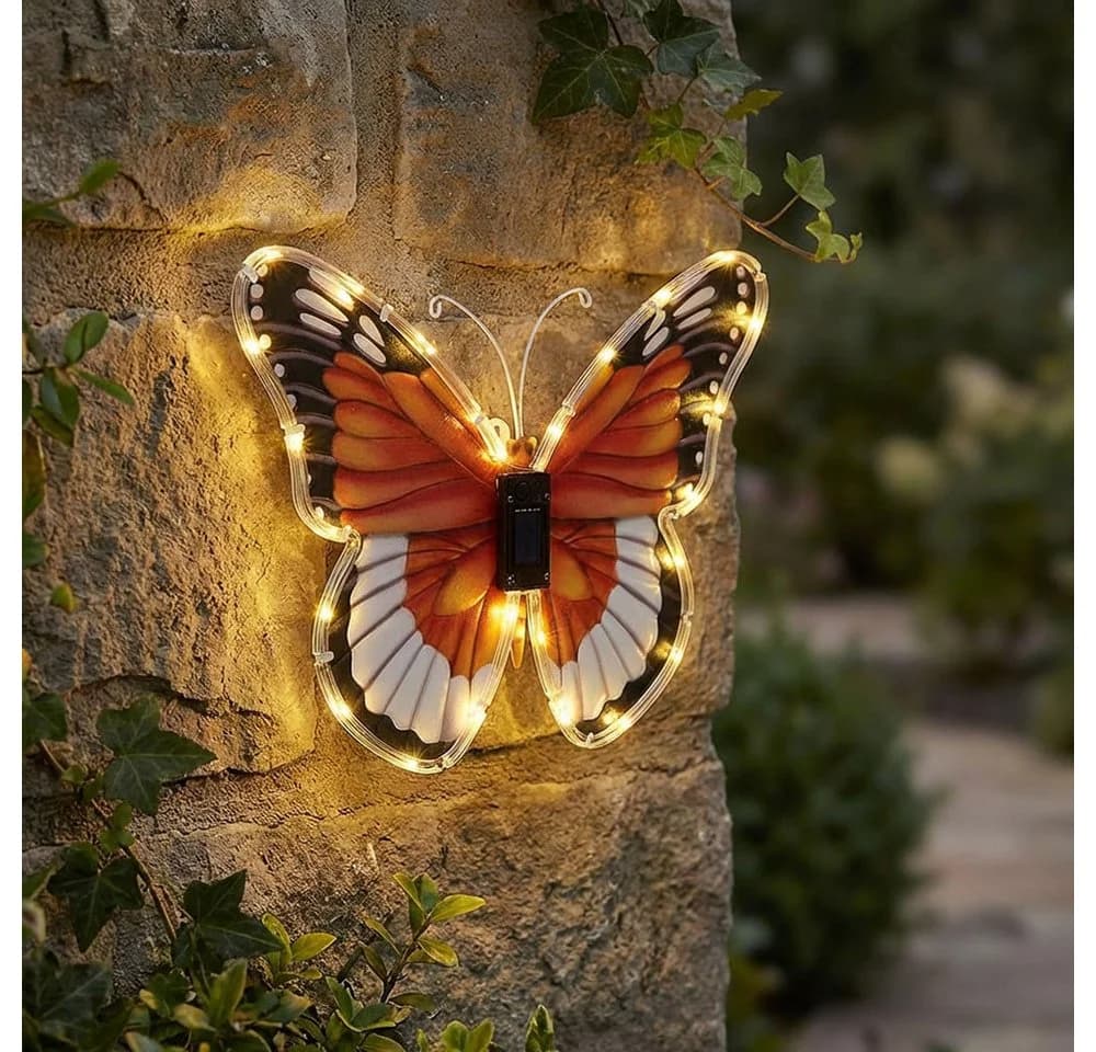 GLOBO LIGHTING Solarleuchte Schmetterling bunt LED Wandleuchte Außen - Bild 3