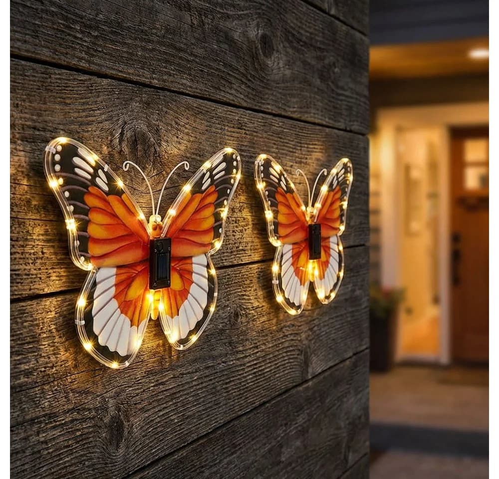 GLOBO LIGHTING Solarleuchte Schmetterling bunt LED Wandleuchte Außen - Bild 4