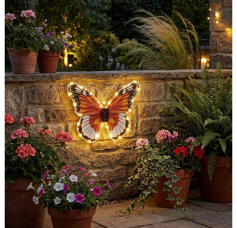 GLOBO LIGHTING Solarleuchte Schmetterling bunt LED Wandleuchte Außen - Bild 5