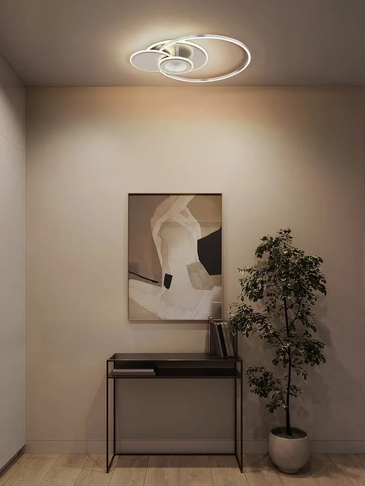 GLOBO LIGHTING Deckenleuchte BELTRAN silberfarben matt dimmbar LED