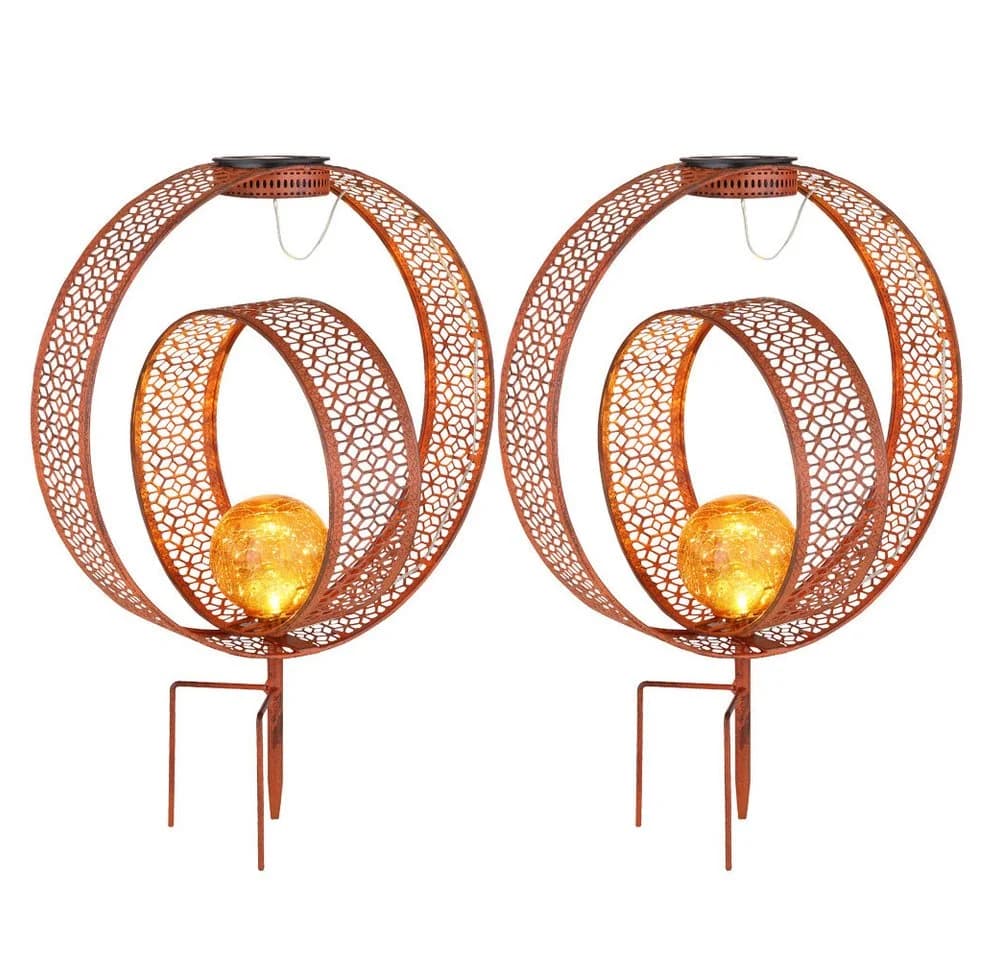 GLOBO LIGHTING Solarleuchte Orientalisch Braun 2er Set
