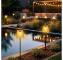 GLOBO LIGHTING LED Solarleuchte Kristalllampe Schwarz Amber 6er Set Bild 3
