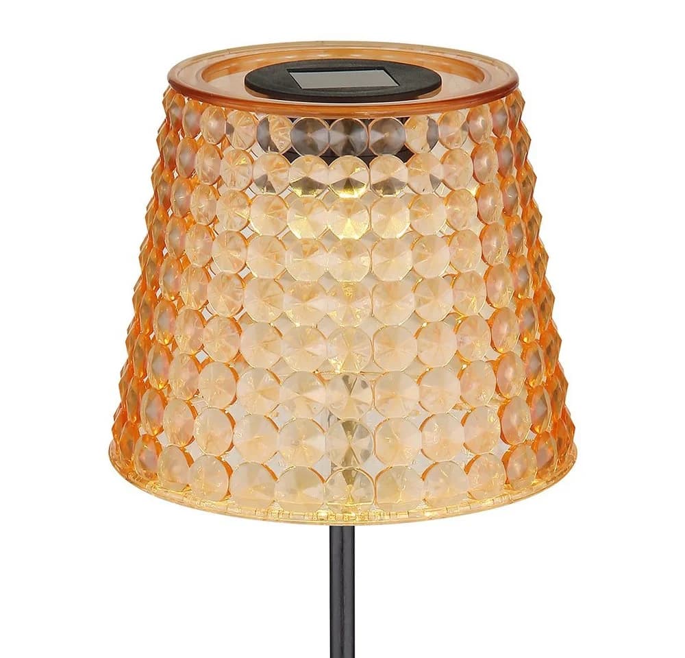 GLOBO LIGHTING LED Solarleuchte Kristalllampe Schwarz Amber 6er Set - Bild 5