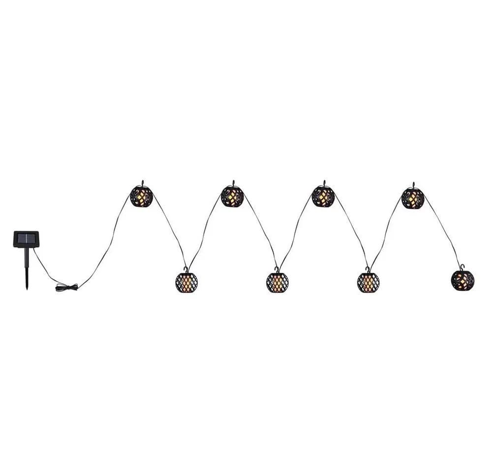 GLOBO LIGHTING LED Solar-Lichterkette Schwarz Feuereffekt 8x