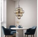 GLOBO LIGHTING Hängeleuchte CONOR 13-flammig Schwarz-Chrom Rauchglas Bild 5