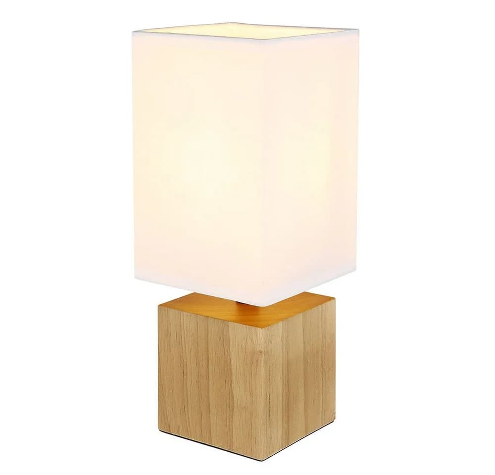 GLOBO LIGHTING Tischleuchte Weiß Holz E27