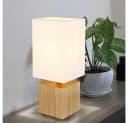 GLOBO LIGHTING Tischleuchte Weiß Holz E27 Bild 4