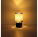 GLOBO LIGHTING Tischleuchte Weiß Holz E27 Bild 5