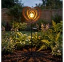 GLOBO LIGHTING LED Solarleuchte Gartenleuchte Metall rostfarben mit Glaskugel Bild 3