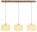 NOWA Hängeleuchte JULE Braun Holz Leinen 3-flammig Bild 2