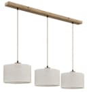 NOWA Hängeleuchte JULE Braun Holz Leinen 3-flammig Bild 3
