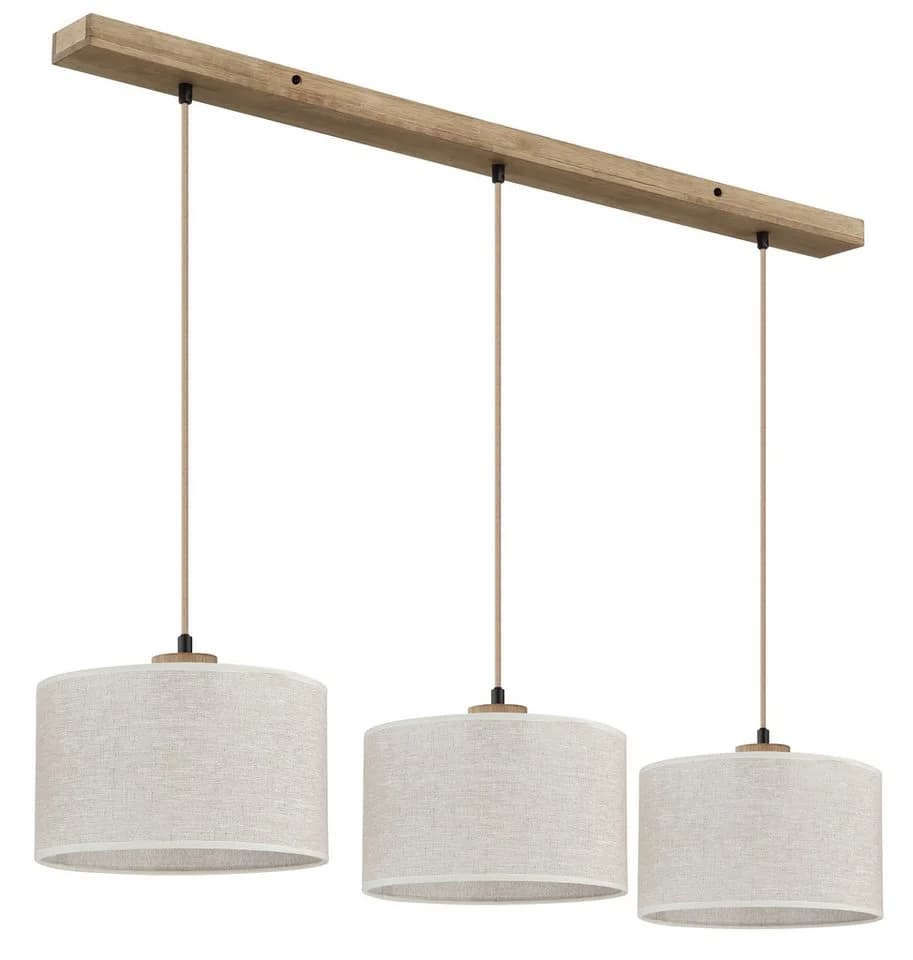 NOWA Hängeleuchte JULE Braun Holz Leinen 3-flammig - Bild 3