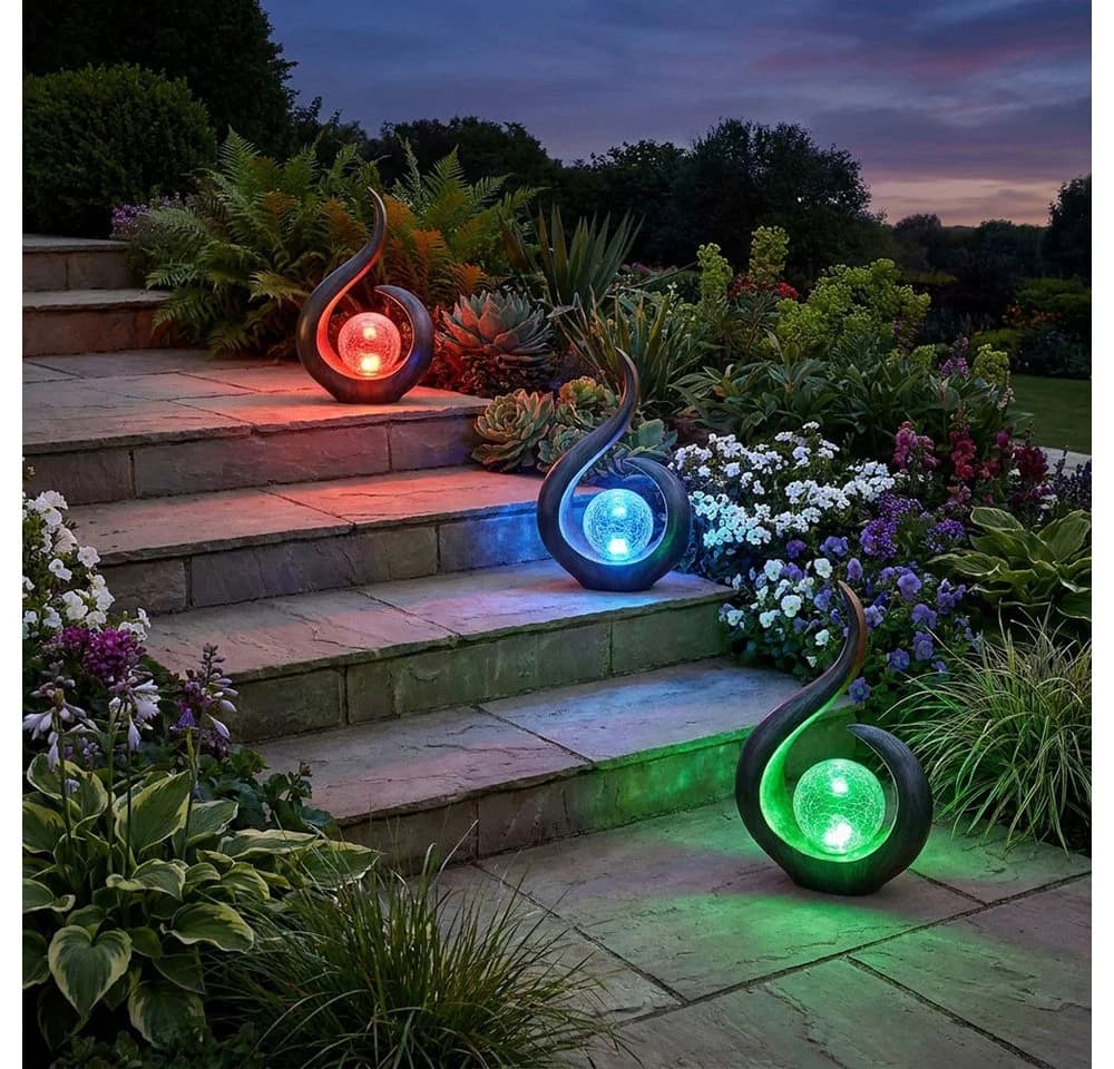 GLOBO LIGHTING LED Solarleuchte Schwarz RGB Farbwechsel 2er Pack - Bild 3