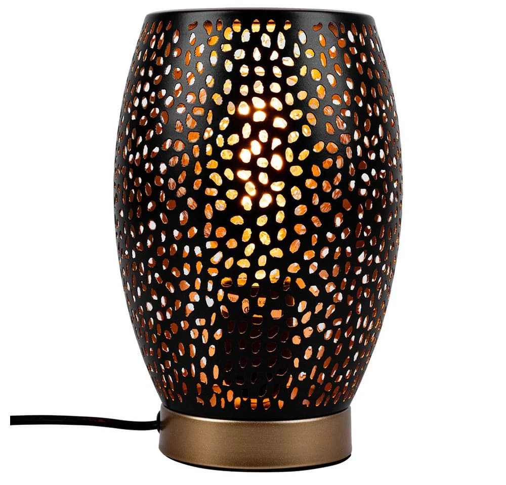 GLOBO LIGHTING Tischleuchte Design Tisch Lampe Wohn Arbeits Zimmer Dekor Stanzungen Leuchte Gold