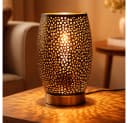 GLOBO LIGHTING Tischleuchte Design Tisch Lampe Wohn Arbeits Zimmer Dekor Stanzungen Leuchte Gold Bild 2
