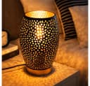 GLOBO LIGHTING Tischleuchte Design Tisch Lampe Wohn Arbeits Zimmer Dekor Stanzungen Leuchte Gold Bild 5