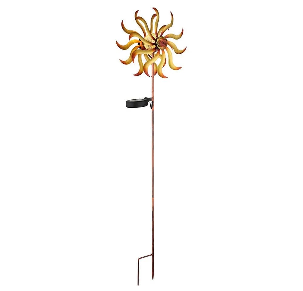 GLOBO LIGHTING Solarleuchte mit Windrad gold