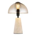 GLOBO LIGHTING LED Tischleuchte Pilz Travertin Glas Amber Bild 1