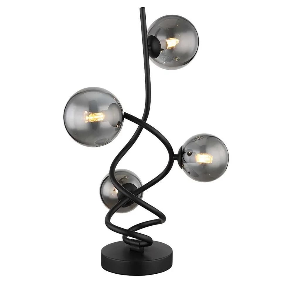 GLOBO LIGHTING LED Tischleuchte Warmweiß Tischleuchte Beistelllampe Nachttischlampe LED Glas Rauchfarbe