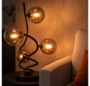 GLOBO LIGHTING LED Tischleuchte Warmweiß Tischleuchte Beistelllampe Nachttischlampe LED Glas Rauchfarbe Bild 2