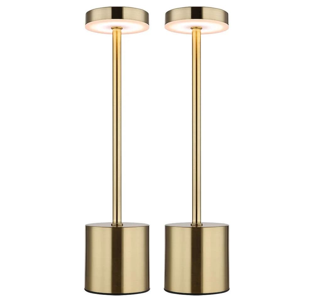 GLOBO LIGHTING LED Tischleuchte 2er Set Gold Touchdimmer CCT