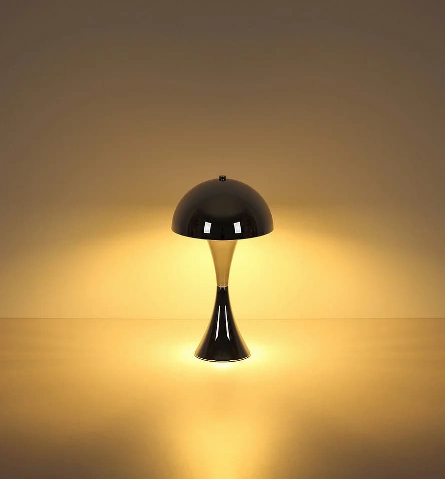 MY HOME Tischleuchte Dima Pilzlampe Chrom Metall