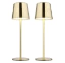 GLOBO LIGHTING LED Tischleuchte 2er Set Gold Touchdimmer Akku IP44 Bild 1
