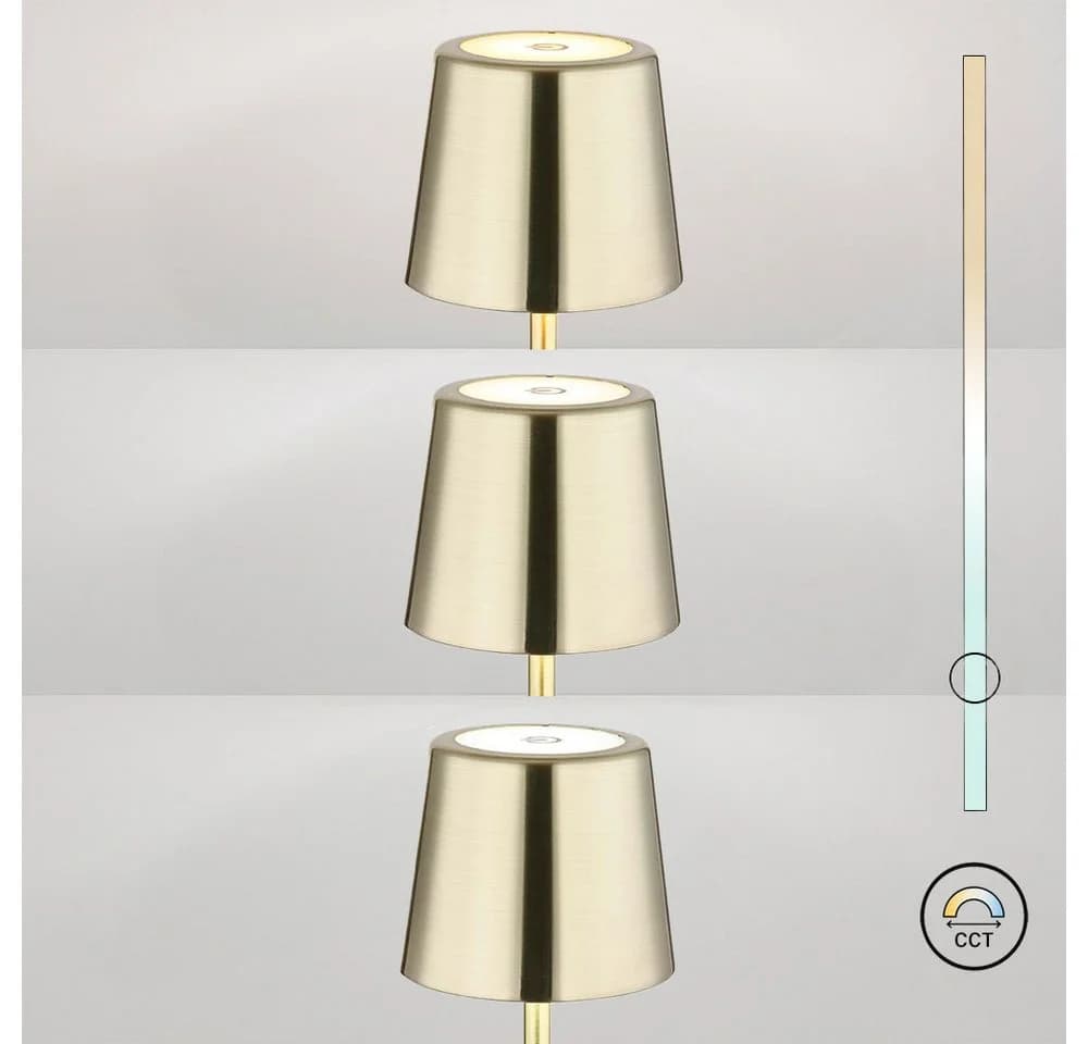 GLOBO LIGHTING LED Tischleuchte 2er Set Gold Touchdimmer Akku IP44 - Bild 5