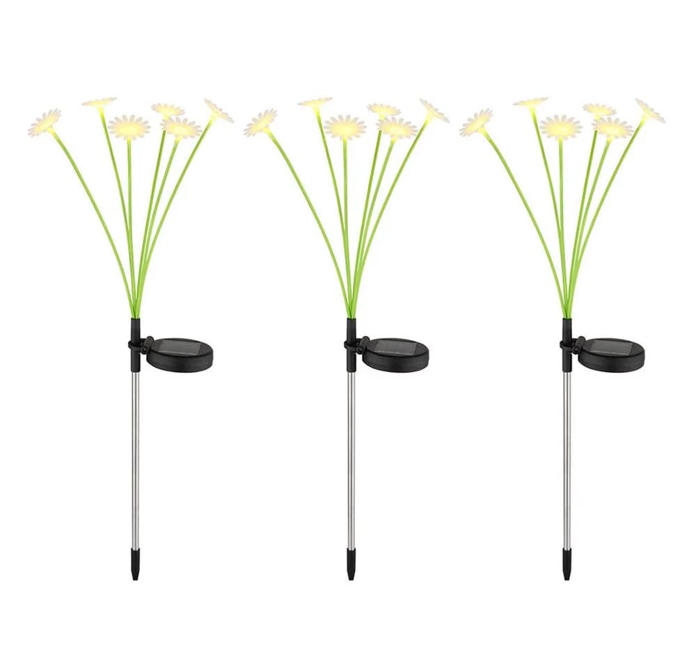 GLOBO LIGHTING Solarleuchte Blumen 3er Set Warmweiß