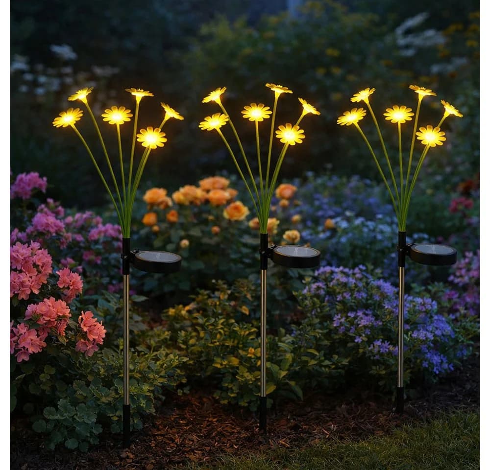 GLOBO LIGHTING Solarleuchte Blumen 3er Set Warmweiß - Bild 3