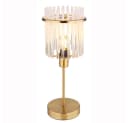 GLOBO LIGHTING Tischleuchte Gold Metall Glasstäbe E14 Bild 1