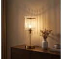 GLOBO LIGHTING Tischleuchte Gold Metall Glasstäbe E14 Bild 4