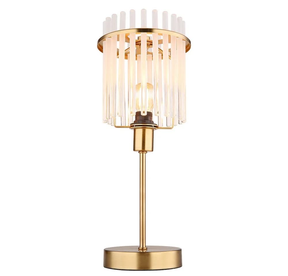 GLOBO LIGHTING Tischleuchte Gold Metall Glasstäbe E14 - Bild 5