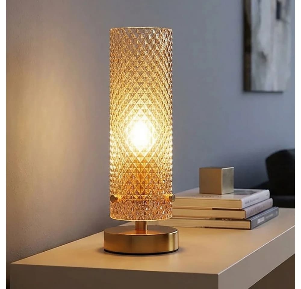 GLOBO LIGHTING LED Nachttischlampe Gold Glas