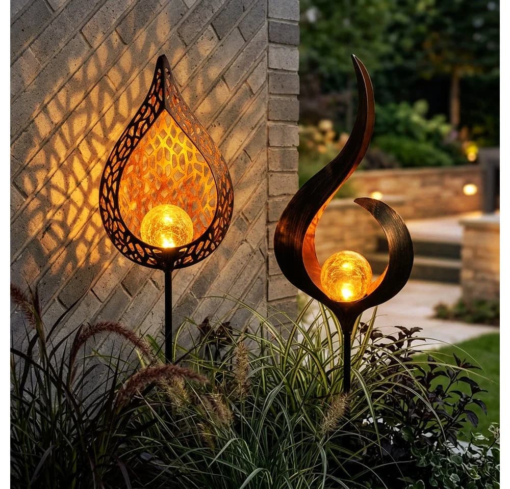 GLOBO LIGHTING Solarleuchte 2er Set mit Flammeneffekt - Bild 2