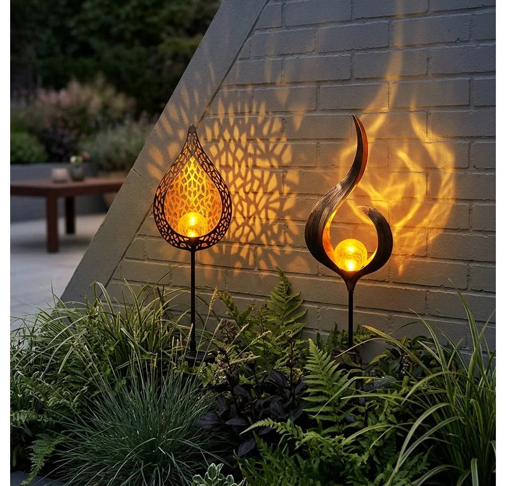 GLOBO LIGHTING Solarleuchte 2er Set mit Flammeneffekt - Bild 3