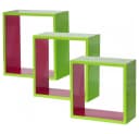 Bhp Design-Regal 3-teilig MDF Hochglanz Grün/Pink Bild 2
