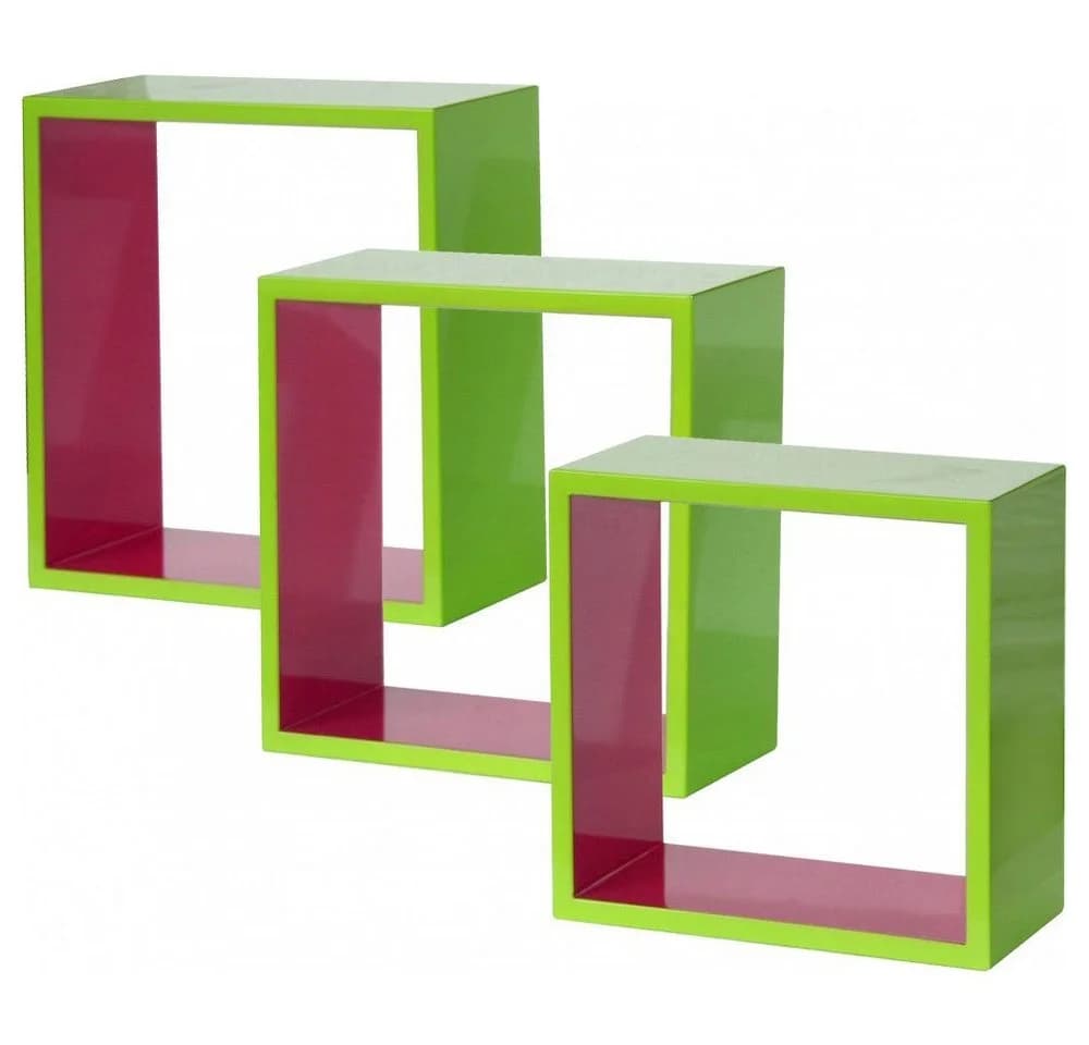 Bhp Design-Regal 3-teilig MDF Hochglanz Grün/Pink - Bild 2