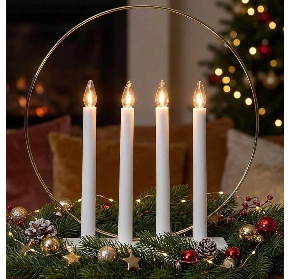EGLO LED Kerzenständer Weiß mit 4 warmweißen LEDs - Bild 2