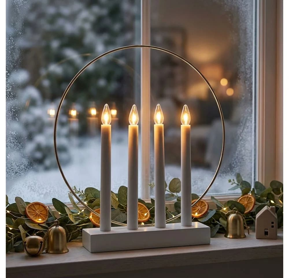 EGLO LED Kerzenständer Weiß mit 4 warmweißen LEDs - Bild 3