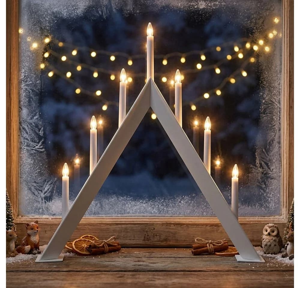 EGLO LED Kerzenständer Pyramide Weiß Warmweiß - Bild 3
